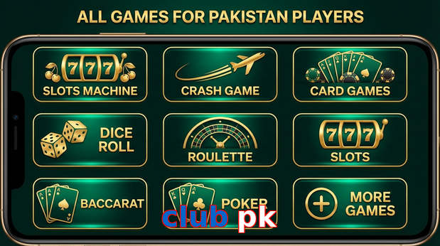 Main screen of Club Pk games page for PK players