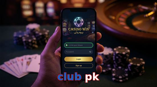 Main screen of Club Pk login page for PK players